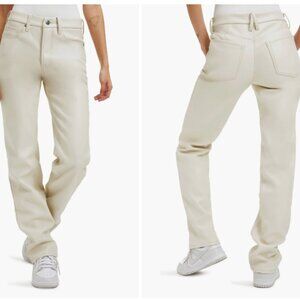 Good American White Faux Leather Pants size 12